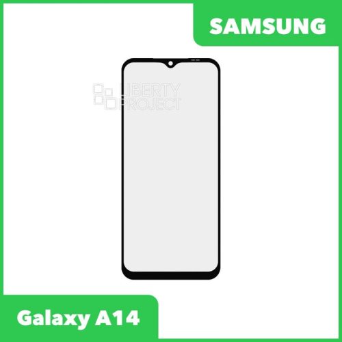 Стекло + OCA плёнка для переклейки Samsung A14 (черный)