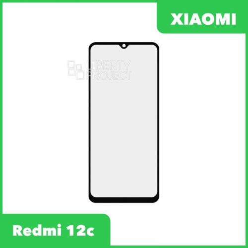 Стекло + OCA пленка для переклейки Xiaomi Redmi 12c / POCO C55 (черный)