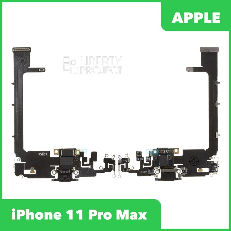 Шлейф зарядки для iPhone 11 Pro Max (чёрный, 100% оригинал)