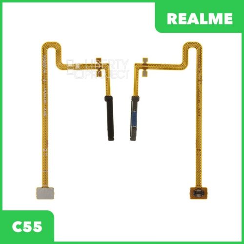 Шлейф Realme C55 (RMX3710) сканер отпечатка пальцев (черный)