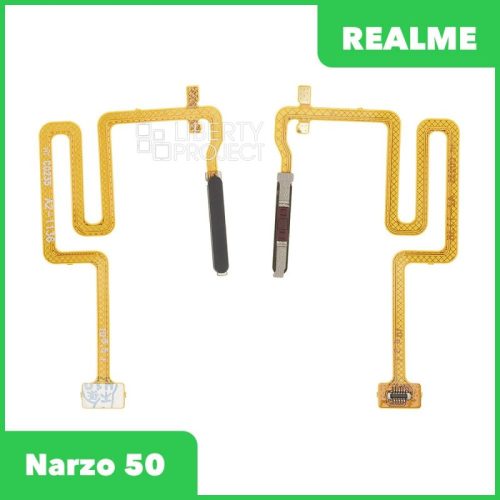 Шлейф Realme Narzo 50 (RMX3286) сканер отпечатка пальцев (черный)