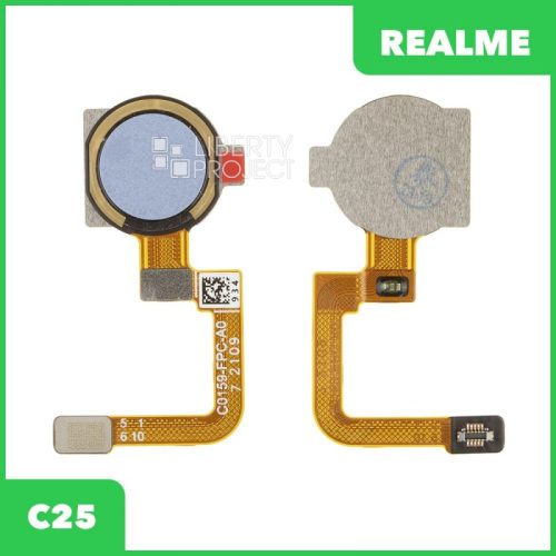Шлейф Realme C25 (RMX3191) сканер отпечатка пальцев (голубой)