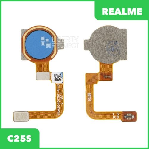 Шлейф Realme C25S (RMX3195) сканер отпечатка пальцев (синий)