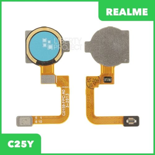 Шлейф Realme C25Y (RMX3269) сканер отпечатка пальцев (синий)