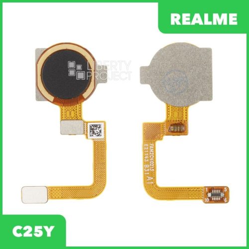 Шлейф Realme C25Y (RMX3269) сканер отпечатка пальцев (черный)