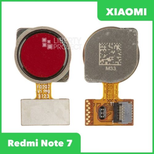 Шлейф Xiaomi Redmi Note 7 (M1901F7G) сканер отпечатка пальцев (красный)