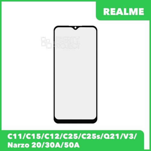G+OCA PRO стекло для переклейки Realme C11/C15/C12/C25/C25s/Q21/V3/Narzo 20/30A/50A (черный) [realme c11 c15 rmx2180]