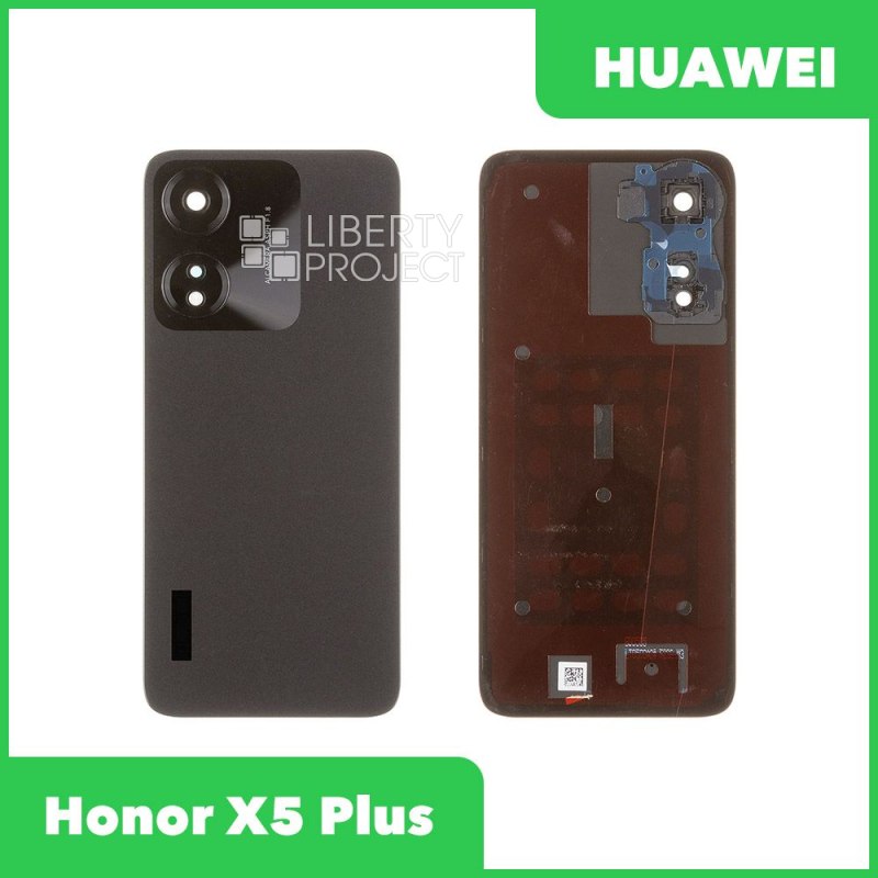 Задняя крышка для Huawei Honor X5 Plus со стеклом камеры (черный, со стеклом камеры)