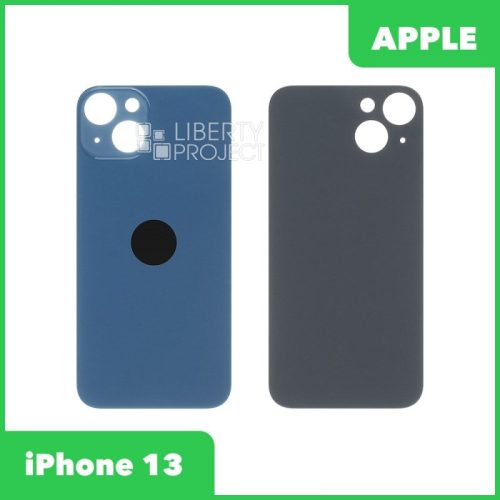 Задняя крышка для iPhone 13 с логотипом, монолит (синий, монолит)