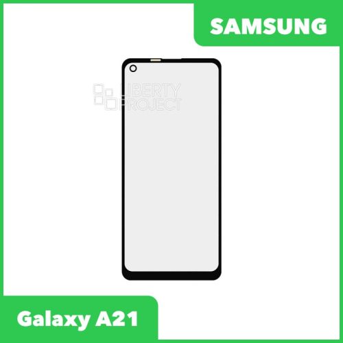 Стекло + OCA плёнка для переклейки Samsung A215 Galaxy A21 (черный)