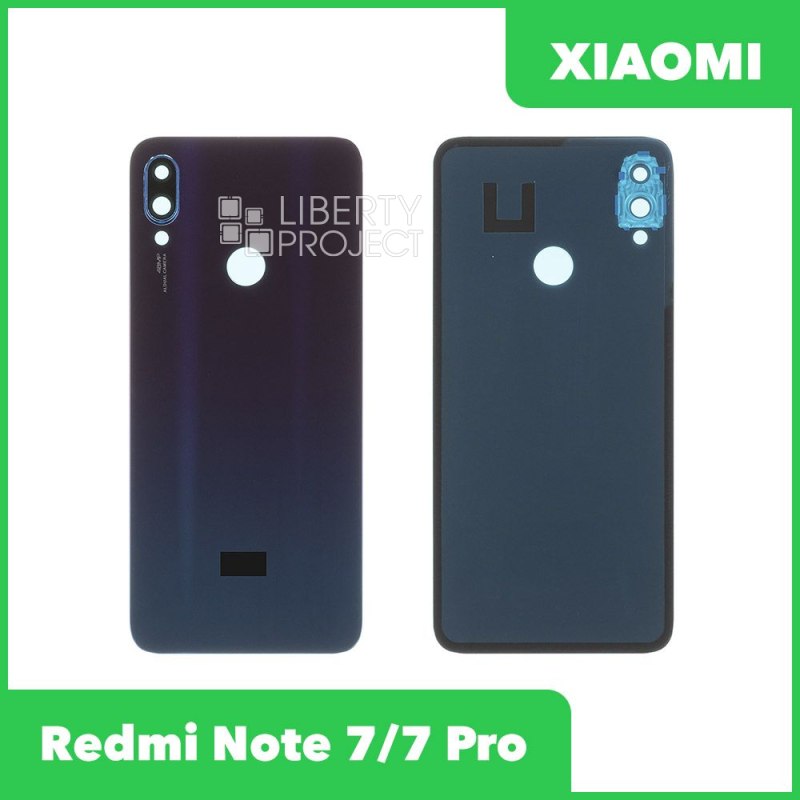 Задняя крышка для Xiaomi Redmi Note 7 (Синий, со стеклом камеры)
