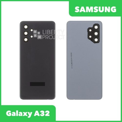 Задняя крышка для Samsung Galaxy A32 (Черный, со стеклом камеры)