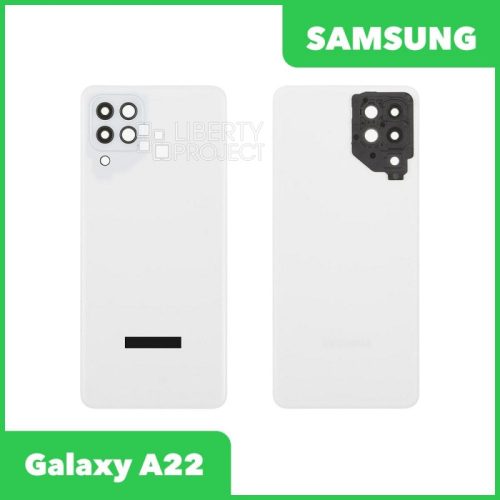 Задняя крышка для Samsung Galaxy A22 (Белый, со стеклом камеры)