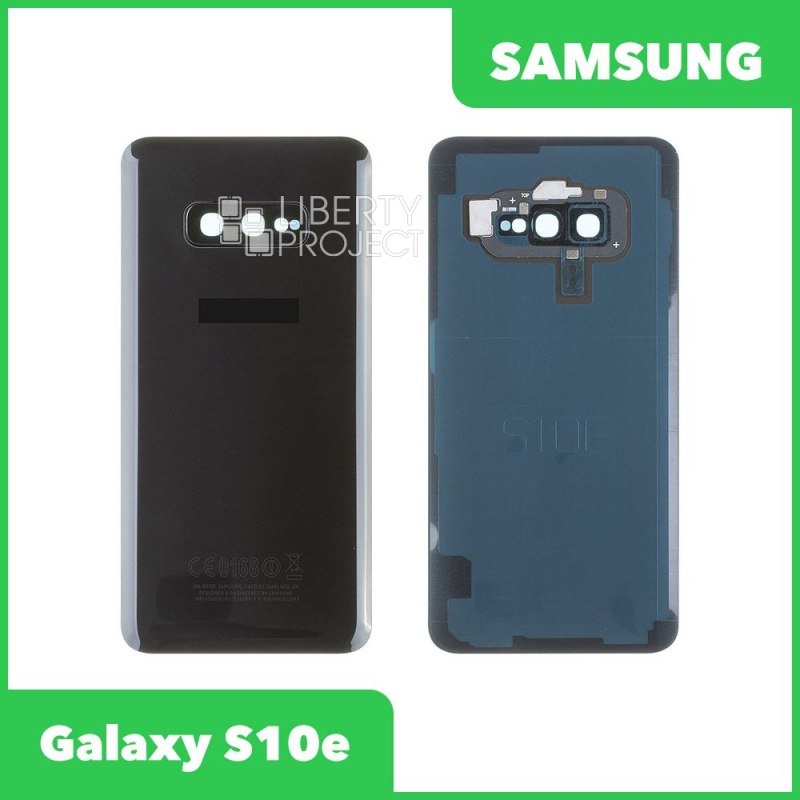 Задняя крышка для Samsung Galaxy S10e (Черный, со стеклом камеры)