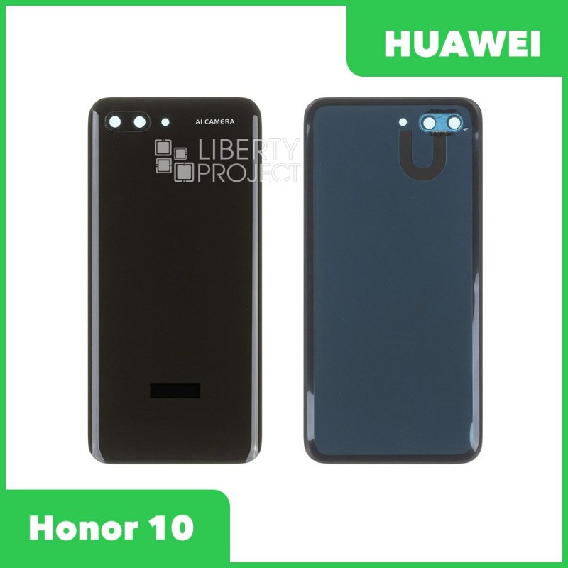 Задняя крышка для Huawei Honor 10 со стеклом камеры (черный, со стеклом камеры)