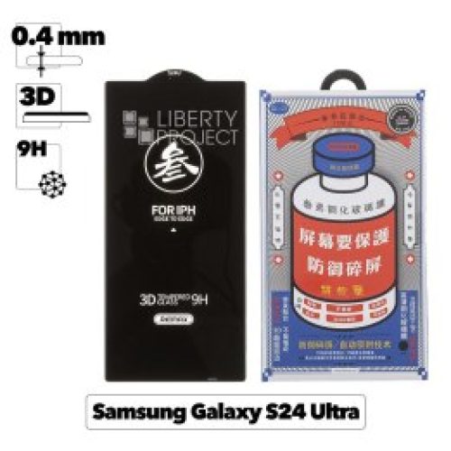 Защитное стекло REMAX GL-27 Medicine для Samsung S24 Ultra 3D, 9H, черная рамка 0.4мм