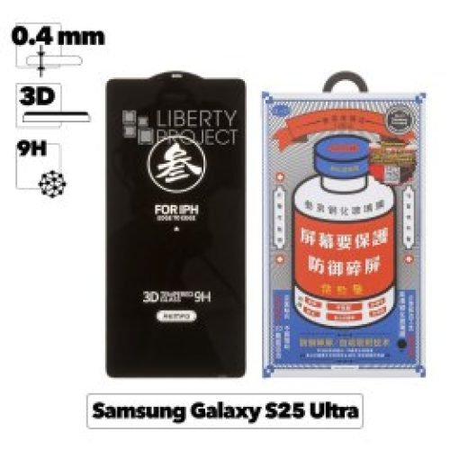 Защитное стекло REMAX GL-27 Medicine для Samsung S25 Ultra 3D, 9H, черная рамка 0.4мм