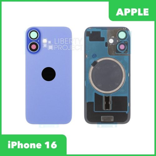 Задняя крышка для iPhone 16 в сборе со стеклом камеры, MagSafe (синий, MagSafe, со стеклом камеры)