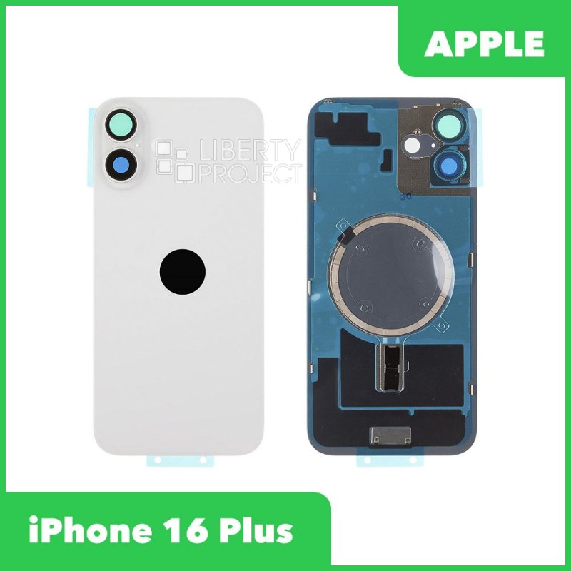 Задняя крышка для iPhone 16 Plus (Белый, MagSafe, со стеклом камеры)