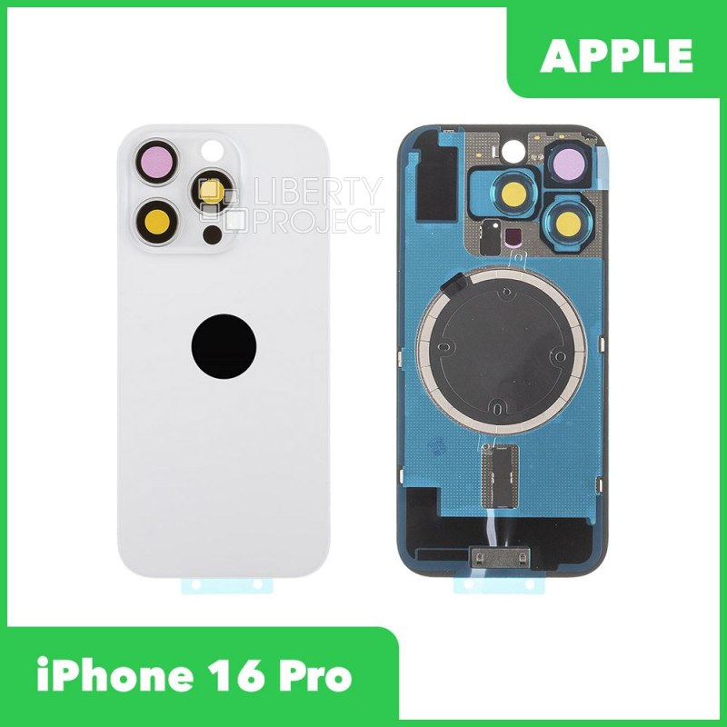 Задняя крышка для iPhone 16 Pro (Белый, MagSafe, со стеклом камеры)
