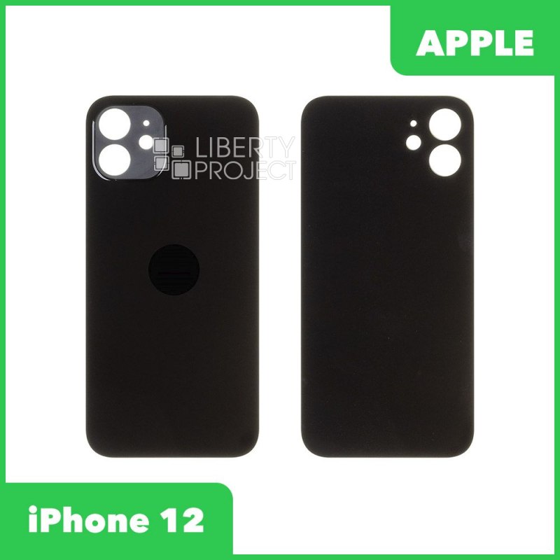 Задняя крышка для iPhone 12 (Черный, монолит)