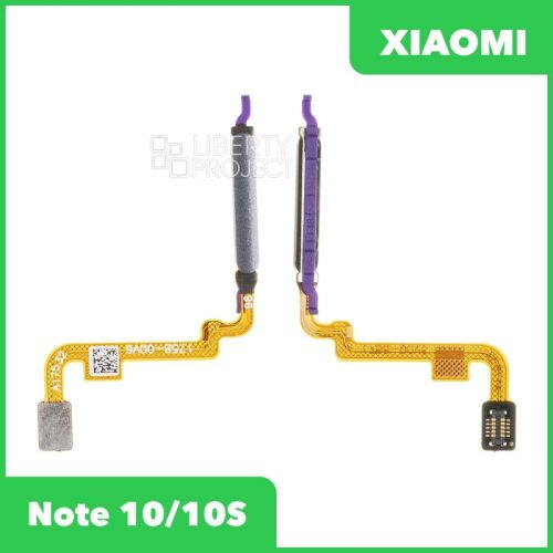 Шлейф Xiaomi Note 10/10S (M2102K7AG/M2101K7BNY) сканер отпечатка пальцев (серый), ориг
