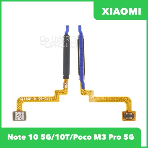 Шлейф Xiaomi Note 10 5G/10T/Poco M3 Pro 5G (M2103K19PG/M2103K19G) сканер отпечатка пальцев (черны…