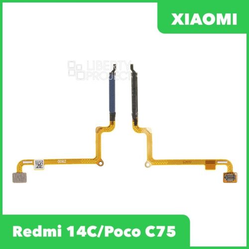 Шлейф Xiaomi Redmi 14C/Poco C75 (2411DRN47C/2410FPCC5G) сканер отпечатка пальцев (синий), ориг