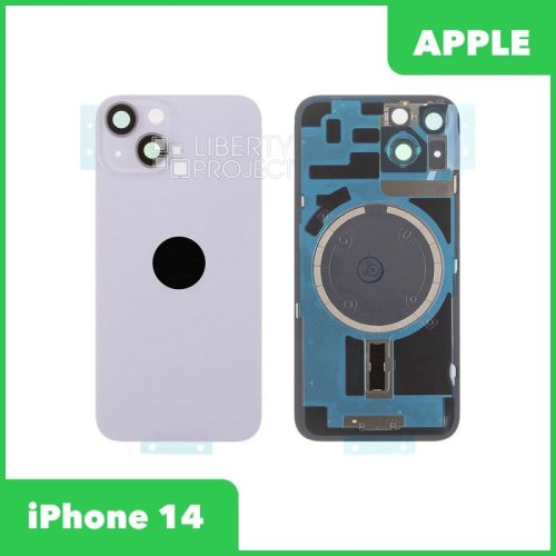 Задняя крышка для iPhone 14 (Фиолетовый, MagSafe, со стеклом камеры, монолит)