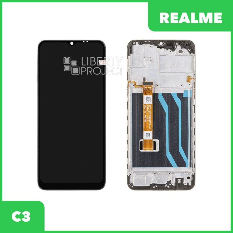 Дисплей для Realme C3 с тачскрином в рамке в сборе с тачскрином