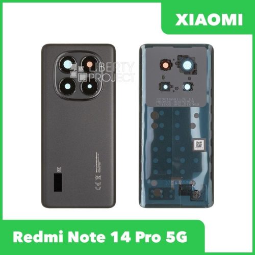 Задняя крышка для Xiaomi Redmi Note 14 Pro 5G (Черный, со стеклом камеры)