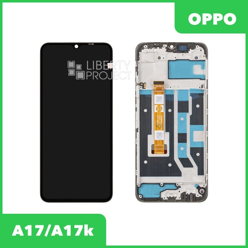 Дисплей для Oppo A17/A17k — оригинал, в рамке, чёрный
