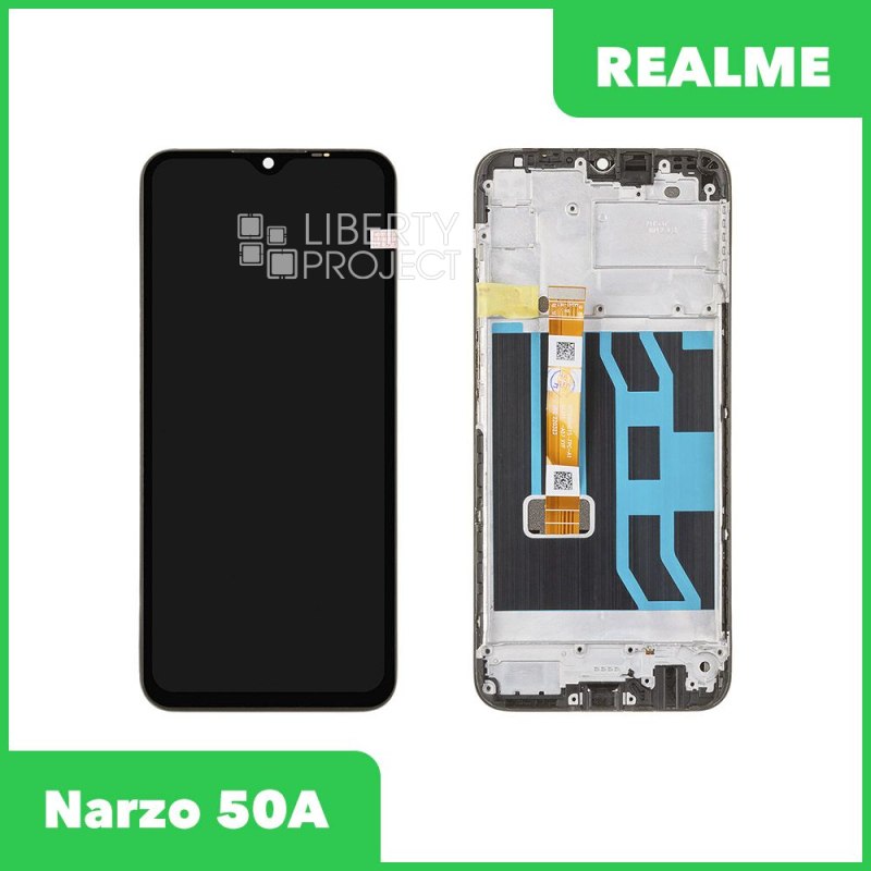 Дисплей для Realme Narzo 50A с тачскрином в рамке в сборе с тачскрином