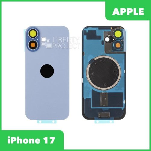 Задняя крышка для iPhone 17 (Синий, MagSafe, со стеклом камеры)