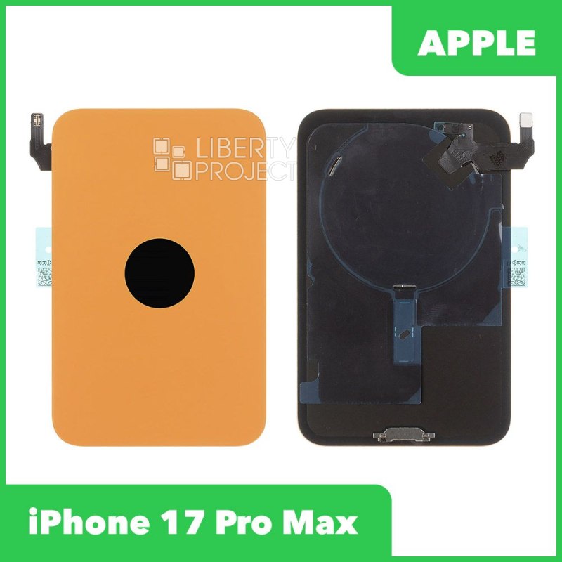 Задняя крышка для iPhone 17 Pro Max (Со Шлейфом оранжевый, MagSafe)