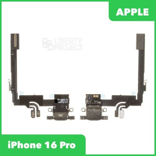 Шлейф зарядки для iPhone 16 Pro (чёрный, оригинал)
