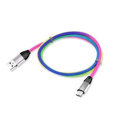 Кабель USB-Type-C, нейлон, 1м, радужный