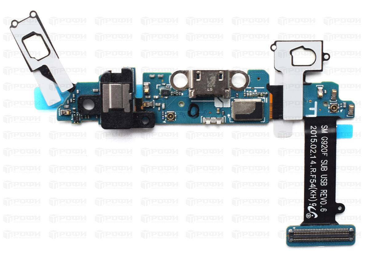 Шлейф Samsung G920F/G920FD (S6/S6 Duos) с разъемом зарядки/гарнитуры/микрофон/HOME