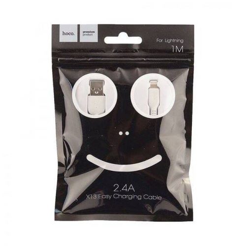 Кабель HOCO X13 USB-Lightning, 2А, ПВХ, 1м, белый