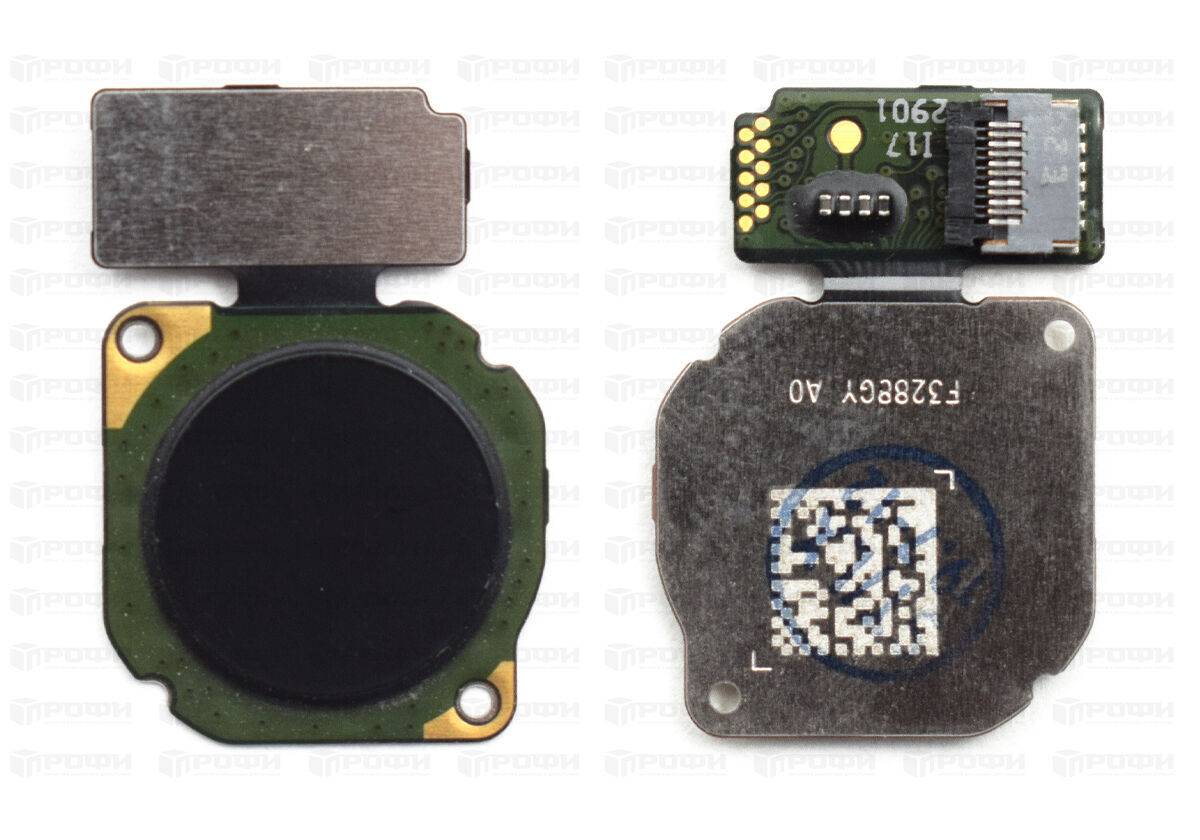 Шлейф Huawei Y6 2019 (MRD-LX1F) с сканером отпечатка (черный)