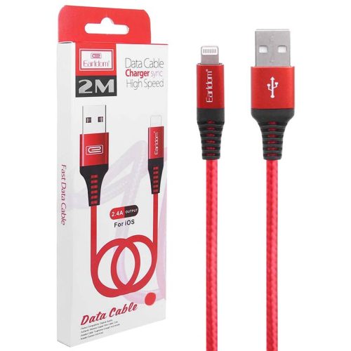 Кабель EARLDOM EC-038I USB-Lightning, 2,4A, нейлон, 3м