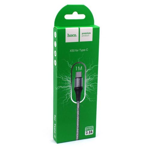 Кабель HOCO X50, USB-Type-C, 3А, нейлон, 1м, серый