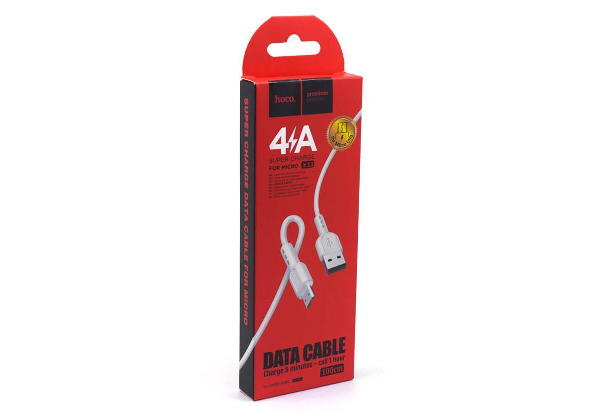 Кабель Hoco Micro USB X33 4A (белый)