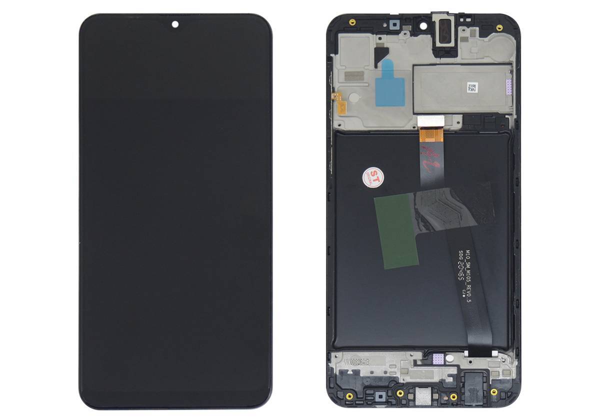 Дисплей для Samsung A105F/M105F A10/M10 — оригинал Service Pack, в рамке, чёрный