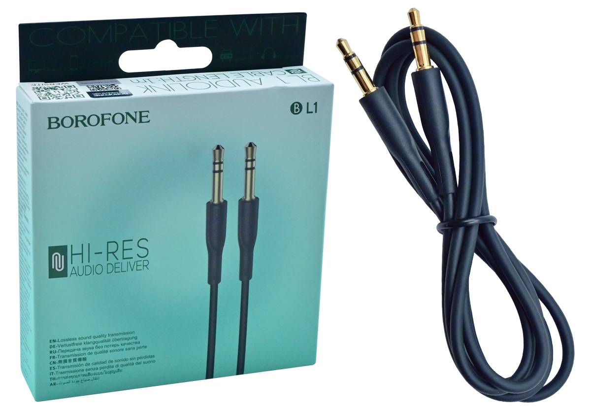Аудиокабель BOROFONE BL1 AUX Audiolink черный