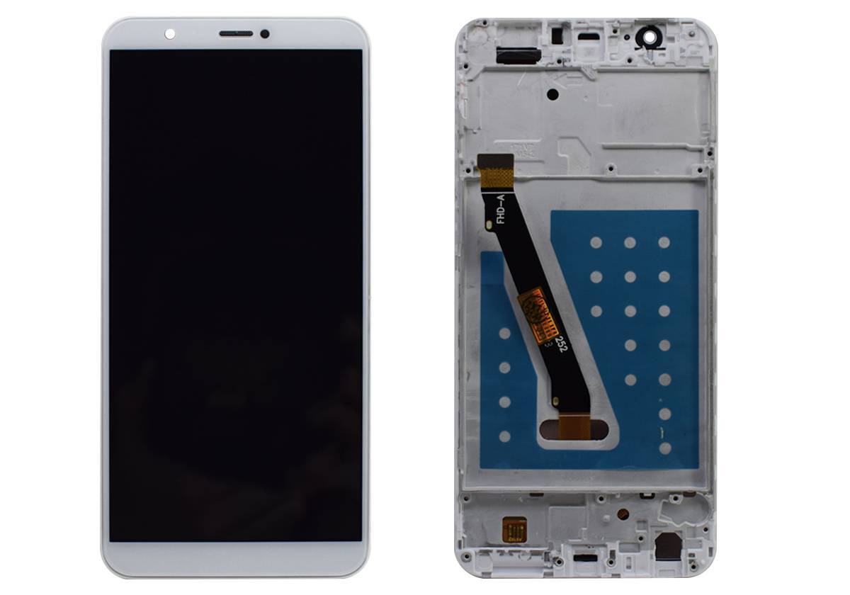 Дисплей для Huawei P Smart/Huawei Enjoy 7S FIG-LX1 — оригинал, в рамке, белый