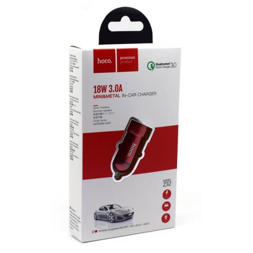 Автомобильное зарядное устройство Hoco Z32 QC3.0 крвсный 1 USB