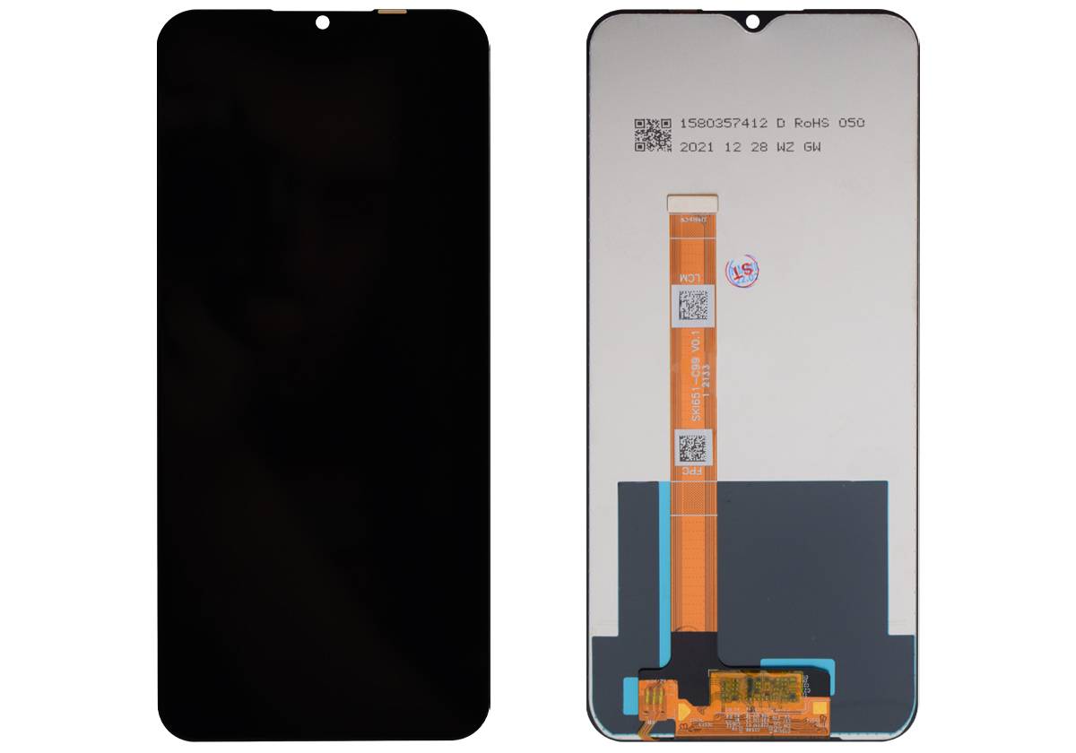 Дисплей для Realme RMX3263/RMX3269 — аналог, без рамки, чёрный