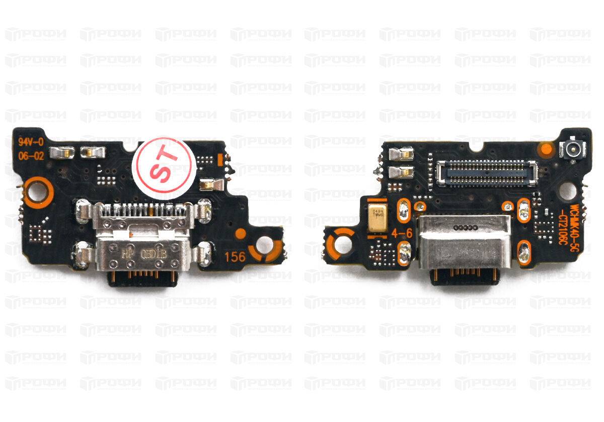 Нижняя плата Xiaomi Poco F3/Xiaomi Mi 11i (M2012K11AG/M2012K11G) с разъемом зарядки/микрофон