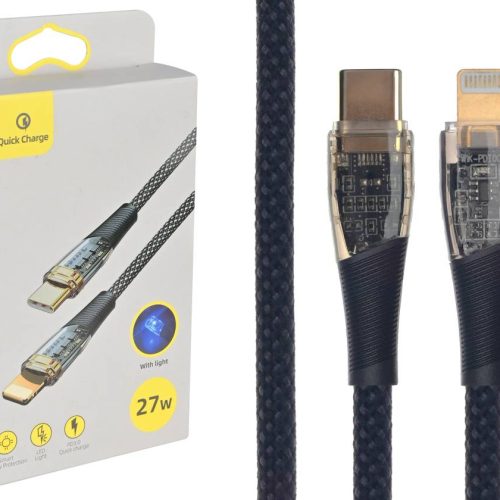 Кабель Type-C-Lightning 27W 1.2 метра (черный) в упаковке